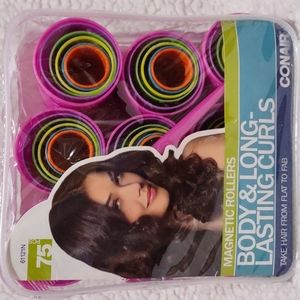 Conaire Magnetic Rollers Body & Long Lasting Curls Hair 75 PCs Multicolor
